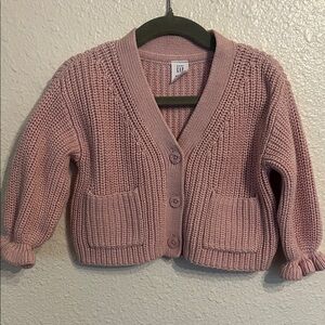 Baby GAP Dusty Pink Knit Button Cardigan